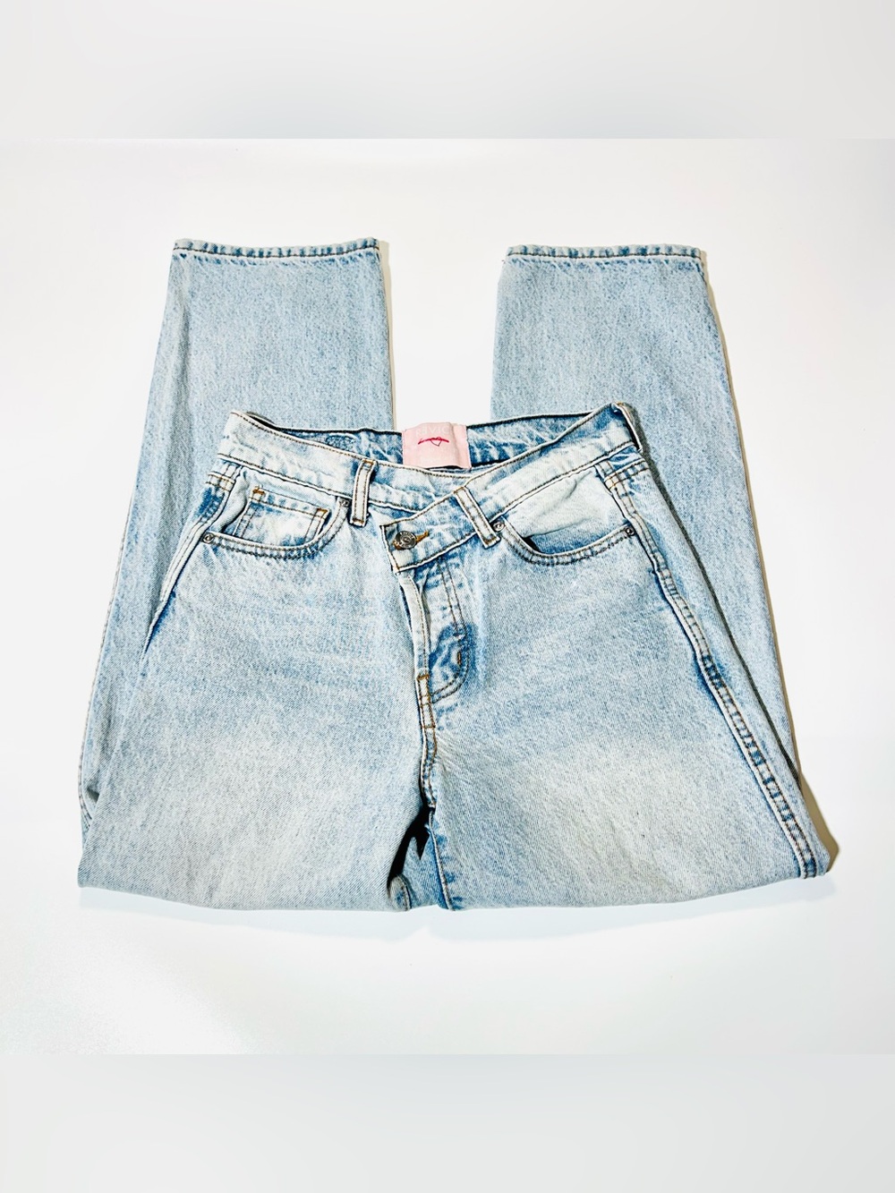 Revice jeans Buttonfly straight leg jeans high rise offset waist women Size 26